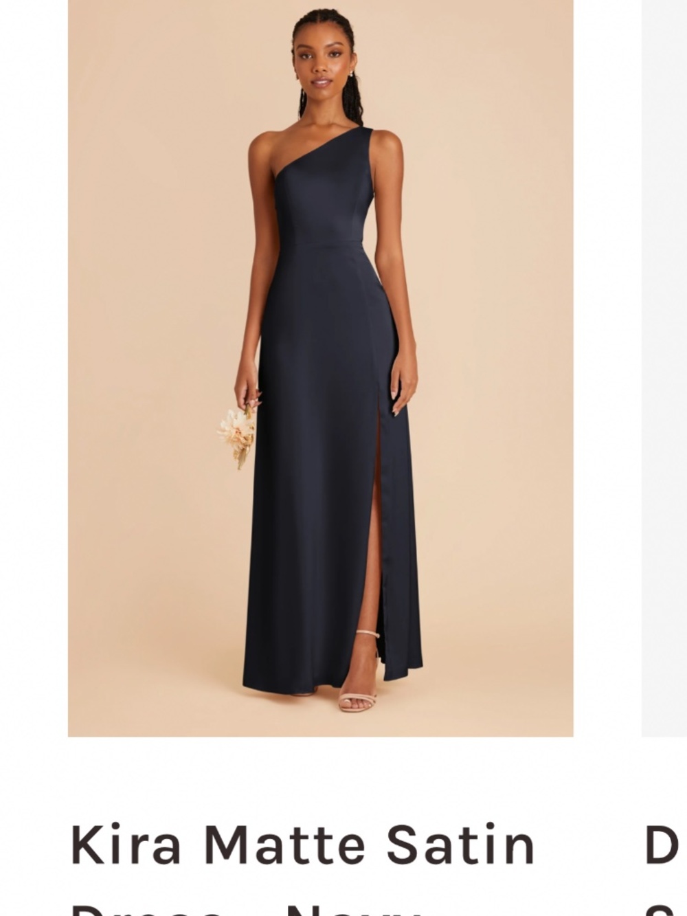 Birdy Grey - Navy Kira Matte Satin Dress - Large